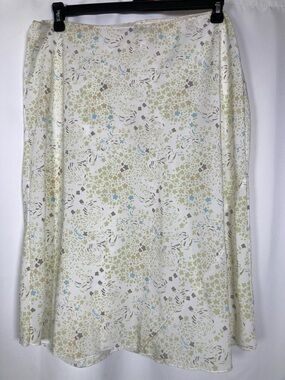 NWT VTG Tabloid Floral Pastel Midi Skirt Sz  18 Watercolor Aesthetic Semi Sheer